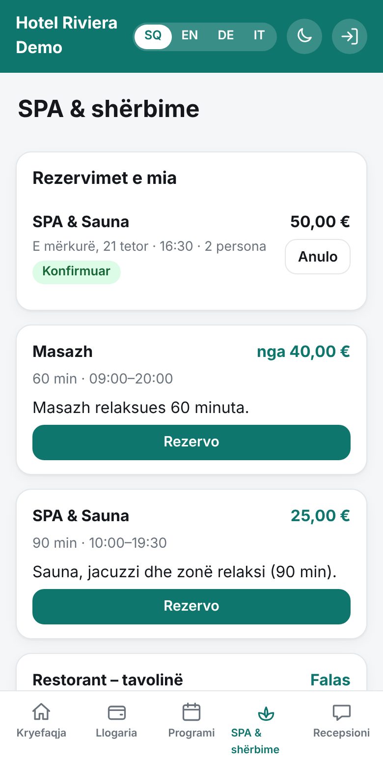 Portali i mysafirit – rezervim SPA
